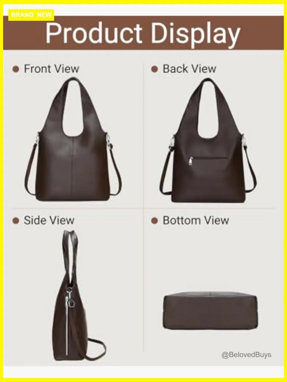 Slouchy Hobo Shoulder Bag Large Capacity Crossbody Tote with Adjustable Strap